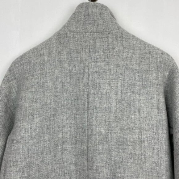 NWT 6 Cocoon Coat Italian Stadium Cloth Wool Heathered Dusk Gray - Picture 11 of 12